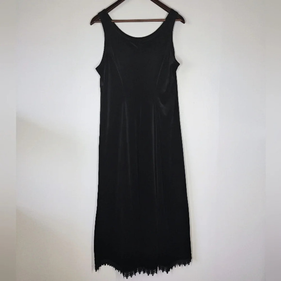 Coldwater Creek Velvet Maxi Dress Womens PM Black Lace Witchy Whimsigoth Fall - Picture 5 of 15
